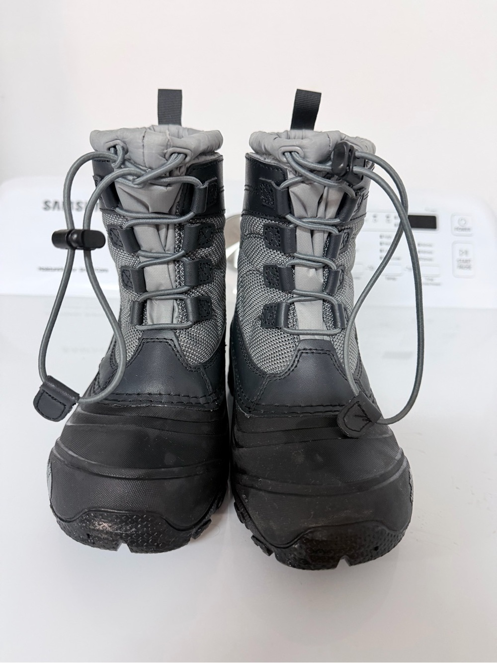 The North Face Gray and Red Insulated Winter Boot (Kids)